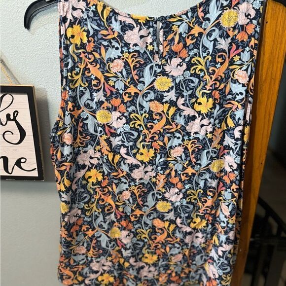 Christopher & Banks Tie Not Front Sleevless Blouse Multi ColorFloral Petite XL - Picture 7 of 10